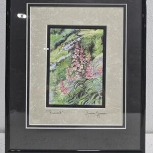 Art Signed Framed Matted Print by Joanne Hennes-Fireweed-14 x 11 inches Home Dec
